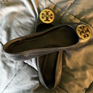 Tory Burch Reva flats leather gold